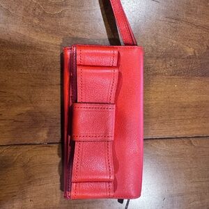 Kate Spade Orange Wristlet/Wallet with Bow Accent